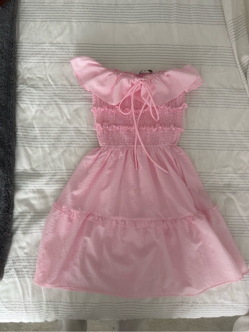 Pink Smocked Ruffle Dress